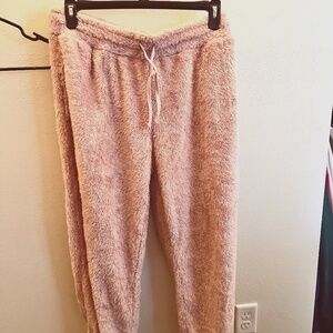 Fuzzy light pink sweatpants